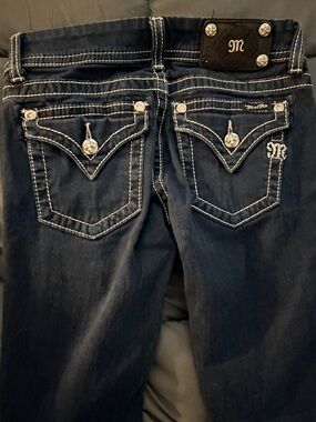 Miss Me Dark Blue skinny Jeans with Embroidered Pocket Detail